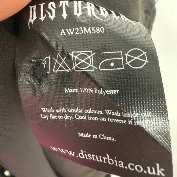 Disturbia Naomi Corset Mini Dress Women's Sz 16 Black Floral Print Gothic Lolita - Picture 8 of 9